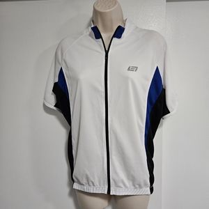 Bellwether Elite CS Octane Women's White Blue Full-Zip Cycling Jersey Size‎ L